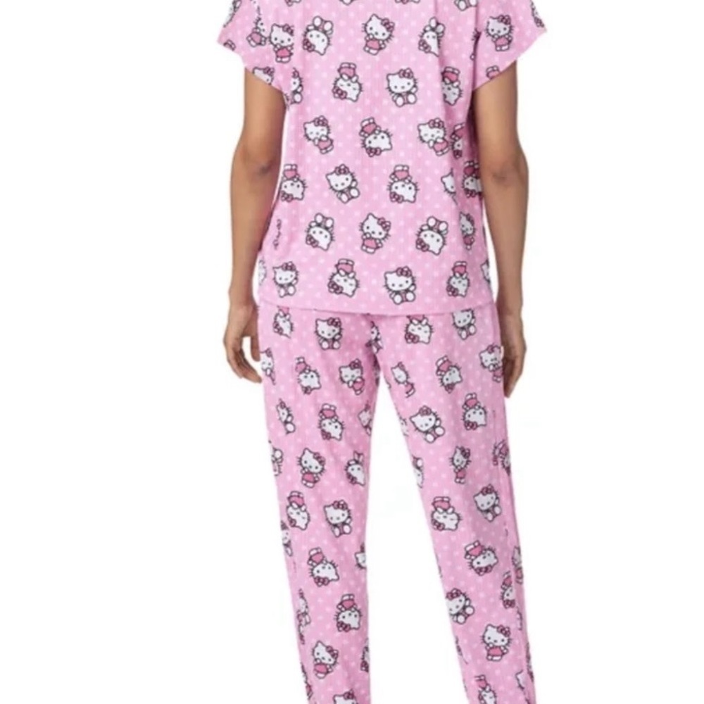NWT Sanrio Hello Kitty Pink Short Sleeve & Jogger Set - Picture 3 of 7